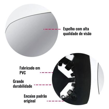 Imagem de Lente Espelho Retrovisor Metalizado Com Base Corsa Montana 2002 A 2010