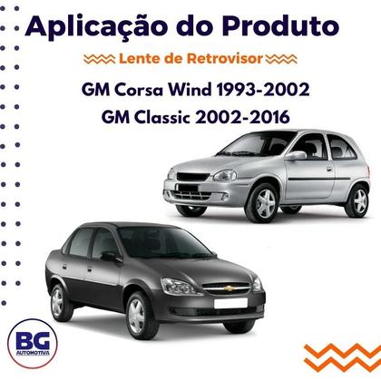 Imagem de Lente Retrovisor Com Base Corsa 1993 até 2002 Classic 02 em diante Ld Direito