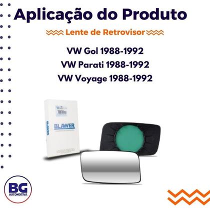 Imagem de Lente retrovisor com base vw gol/ voyage/ parati 88/92 l.e