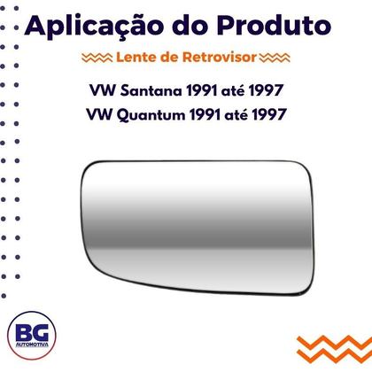 Imagem de Lente retrovisor com base vw santana/ quantum 91/ ... l.d