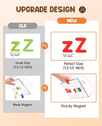 Imagem de Letras magnéticas, números, alfabeto, ímãs de geladeira, conjunto de brinquedos