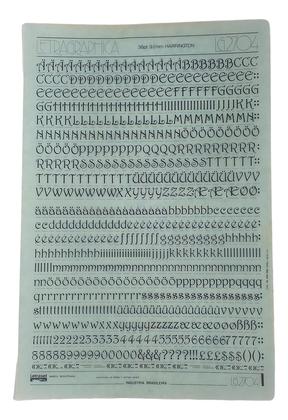 Imagem de Letraset Letragraphica Decalque 25 X 38cm 9.2mm De Altura