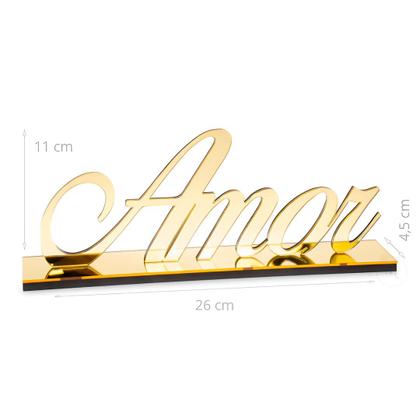 Imagem de Letreiro Decorativo - Amor Dourado - Enfeite de Mesa para Sala