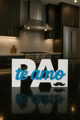 Imagem de Letreiro Decorativo Pai Te Amo Moderno para Sala, Quarto, Escritório e Casa, ideal como Presente Cri