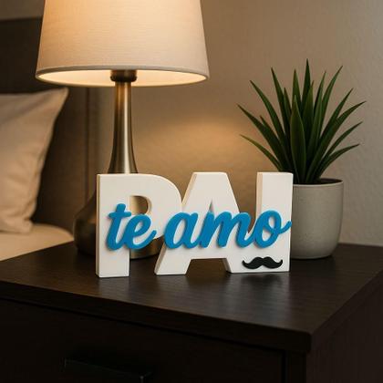Imagem de Letreiro Decorativo Pai Te Amo Moderno para Sala, Quarto, Escritório e Casa, ideal como Presente Cri
