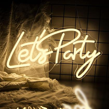 Imagem de Letreiro Neon Lurevia Let's Party LED Dimerizável 40x33 cm