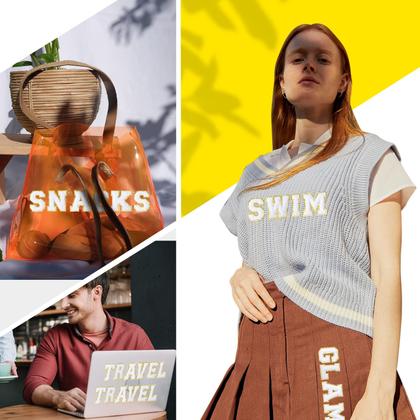 Imagem de Letter Patches Yilloog 104 unidades autoadesivas em chenille branco