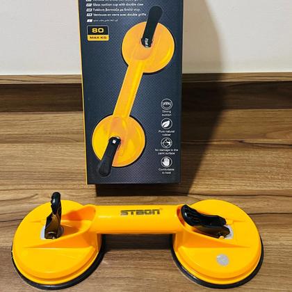 Imagem de Leve e Poderosa Ventosa Dupla Sucção 80kg Pisos Polidos Vidros Mármore Sem Riscos na Instalação