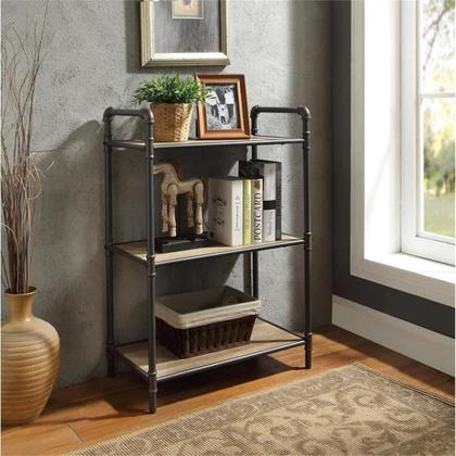 Imagem de Librero Acme Itzel de Madera de 3 Niveles Rectangular en Roble Gris