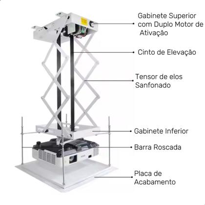 Imagem de Lift Projetor 50x50 Elevador Suporte Elétrico Controle RF