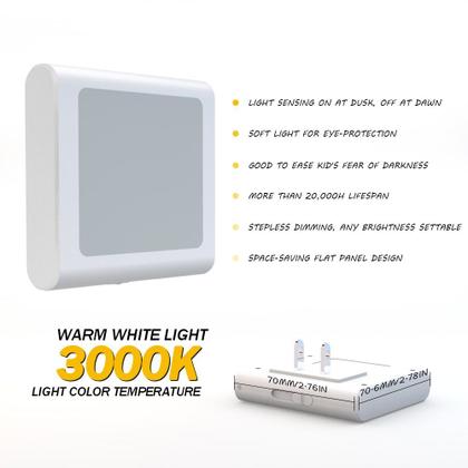 Imagem de Light Night Light MAZ-TEK Plug-in LED Auto Dusk to Dawn, pacote com 2 sensores