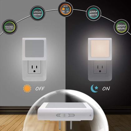 Imagem de Light Night Light MAZ-TEK Plug-in LED Auto Dusk to Dawn, pacote com 2 sensores