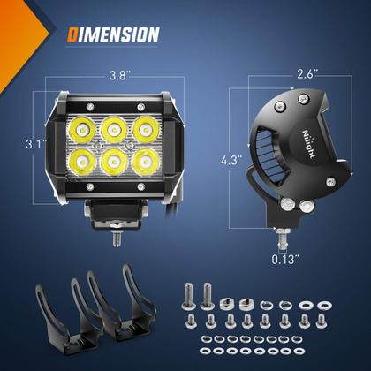 Imagem de Light Pods LED Nilight 18W 1260lm Spot Bar 24V 12V 4 unidades