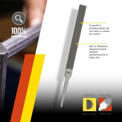 Imagem de Lima Meia-Cana Bastarda de 8 Pol. com Cabo - KF-4908BC