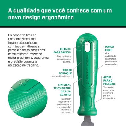 Imagem de Lima Meia-Cana Murça 8'' com Cabo 04960BC Nicholson