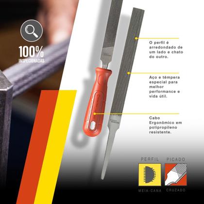 Imagem de Lima Meia-Cana Murça 8'' com Cabo 04960BC Nicholson