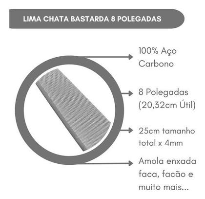 Imagem de Lima Para Amolar Enxada Ferramentas de Corte Chata Rayco 25cm