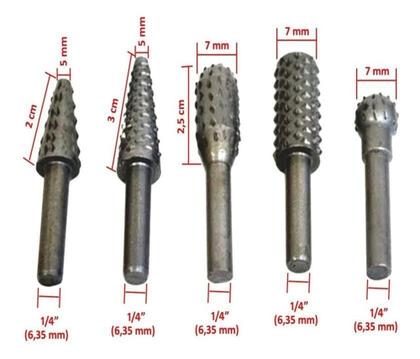 Imagem de Limas Grosa Rotativa Madeira Para Furadeira C/5 Peças - IDEA+PRO