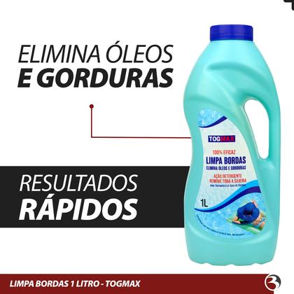 Imagem de Limpa Bordas Removedor de Gorduras de Piscinas Fibra Vinil Azulejo 1 Litro Togmax