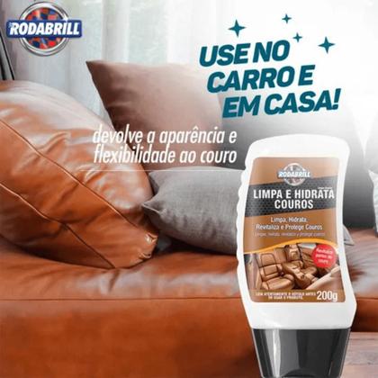 Imagem de Limpa e Hidrata Couros Cuidado Completo Para Seus Artigos de Couro Carro Sofás Roupas 200ml Rodabrill