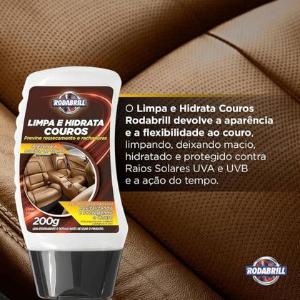 Imagem de Limpa e Hidrata Couros Cuidado Completo Para Seus Artigos de Couro Carro Sofás Roupas 200ml Rodabrill