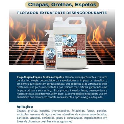 Imagem de Limpa Grelha Pingo Magico 500ml - Kit 3