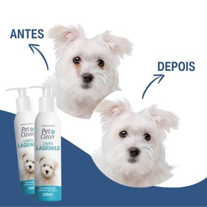 Imagem de Limpa Lágrimas Pet Clean 100ml  Elimina Manchas e Secreções nos Olhos  Cães e Gatos