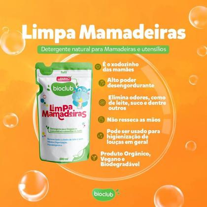 Imagem de Limpa Mamadeiras Detergente Orgânico E Vegano Refil Kit 3 Bioclub