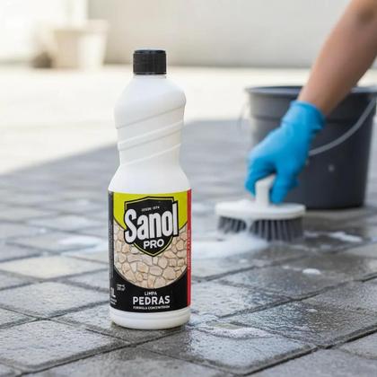 Imagem de Limpa Pedras Pisos Encardidos Concentrado Profissional 1l Sanol