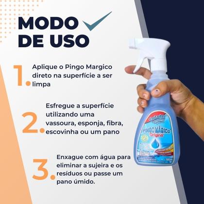 Imagem de Limpa Rejunte Parede Azulejo Fogão Sofá Pingo Magico 500ml