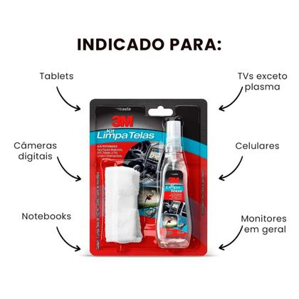 Imagem de Limpa Telas Celular Notebook Monitor Lcd 100ml 3m