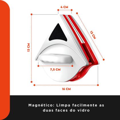 Imagem de Limpa Vidros Magnético Com Super Ímã Rodo Mágico Dupla Face kaftor