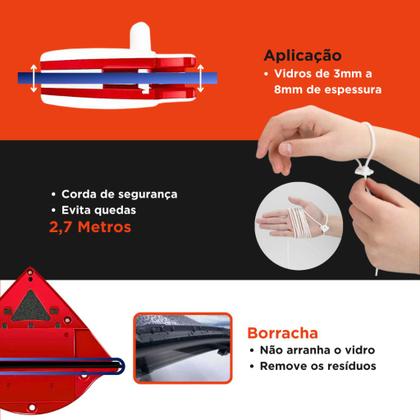 Imagem de Limpa Vidros Magnético Com Super Ímã Rodo Mágico Dupla Face kaftor