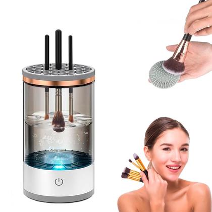 Imagem de Limpador Automático Para Pincéis de Maquiagem Elétrico Usb Recarregável
