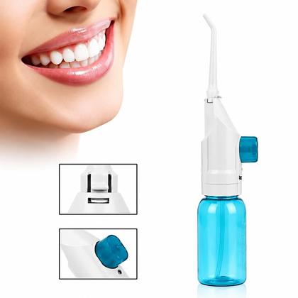 Imagem de Limpador Bucal Manual Irrigador Oral a Jato Dental Limpeza Profunda Dentes Gengivas Refresca o Hálito Higiênico Portátil 2 em 1 Higiene Nasal Segura