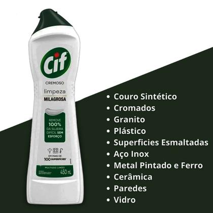 Imagem de Limpador Cremoso Limpeza Profunda Limão 450 ml Cif