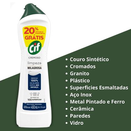 Imagem de Limpador Cremoso Limpeza Profunda Original 450ml Cif