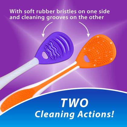 Imagem de Limpador de língua BrightWorks, pacote com 3, com raspador suave de bochechas