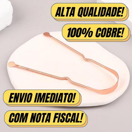 Imagem de Limpador de Língua de Cobre 100% Puro - Raspador Lingual