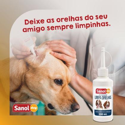 Imagem de Limpador de Orelha Pet para Cães Loção 100ml Sanol Dog