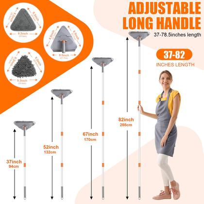 Imagem de Limpador de parede Mop ROKOXIN 3 em 1 com alça longa de 208 cm com 6 almofadas