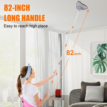 Imagem de Limpador de parede Mop ROKOXIN 3 em 1 com alça longa de 208 cm com 6 almofadas