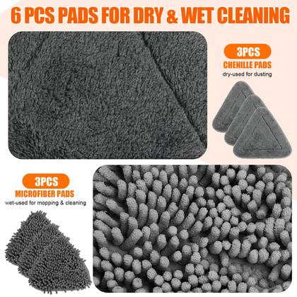 Imagem de Limpador de parede Mop ROKOXIN 3 em 1 com alça longa de 208 cm com 6 almofadas