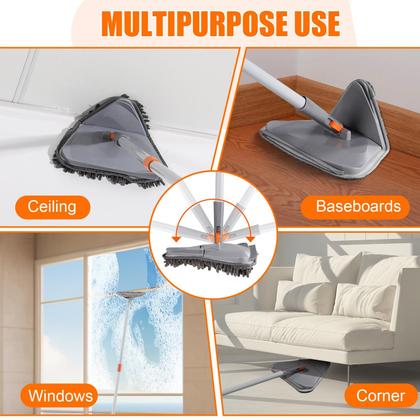 Imagem de Limpador de parede Mop ROKOXIN 3 em 1 com alça longa de 208 cm com 6 almofadas