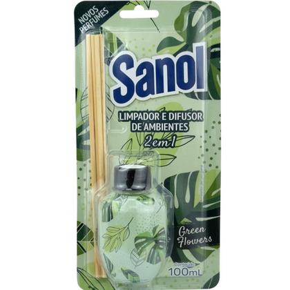 Imagem de Limpador E Difusor De Ambientes 2 Em 1 Intense Green Flowers 100Ml Sanol