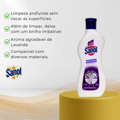 Imagem de Limpador multiuso cremoso lavanda saponacio 200ml sanol