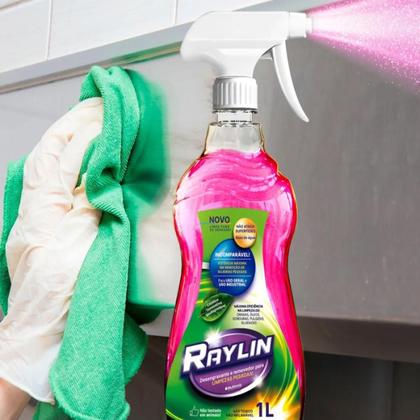 Imagem de Limpador Multiuso Raylin 1 Litro Desengordurante Limpeza Pesada