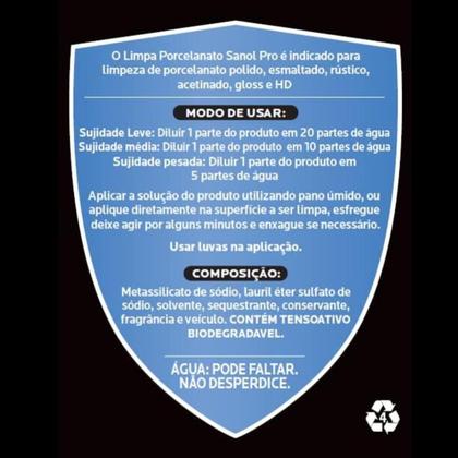 Imagem de Limpador Porcelanato Super Concentrado Geral 5lts Sanol Pro