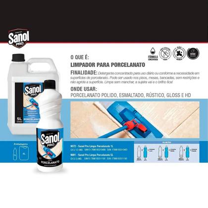 Imagem de Limpador Porcelanato Super Concentrado Geral 5lts Sanol Pro