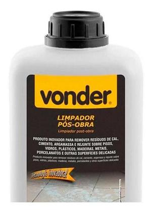 Imagem de Limpador Pós-Obra Limpeza Remove Cal, Cimento Argamassa Rejunte 1 Litro - Vonder